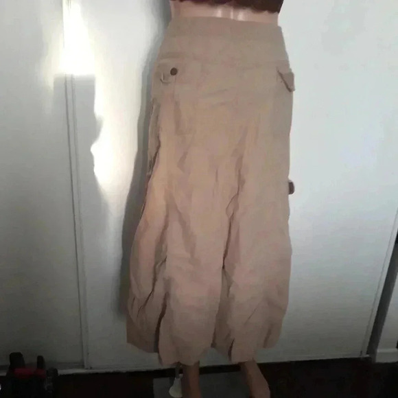 Denver hayes cargo skirt beige drawstring waist casual trendy back slit 16 - Picture 3 of 5